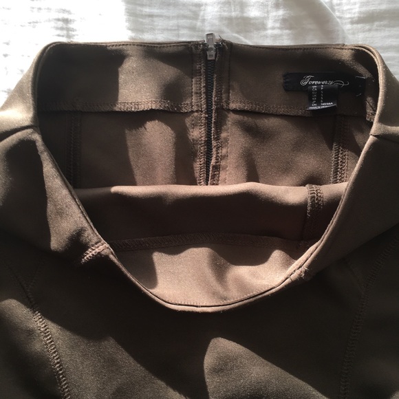 Polyester Bodycon Brown Forever 21 Mini Skirt - Picture 3 of 5